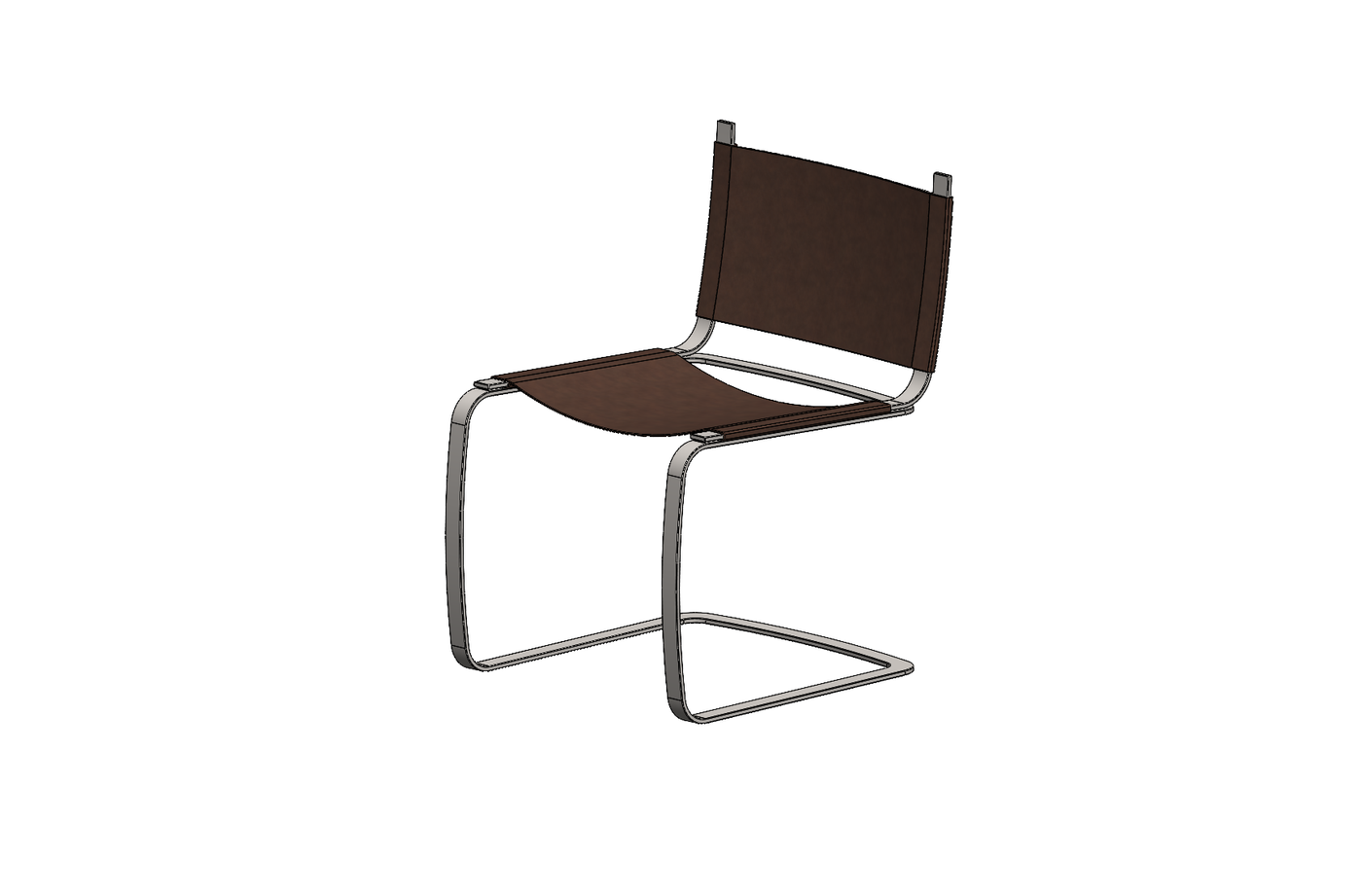 SolidWorks model of the cantilever dining chair